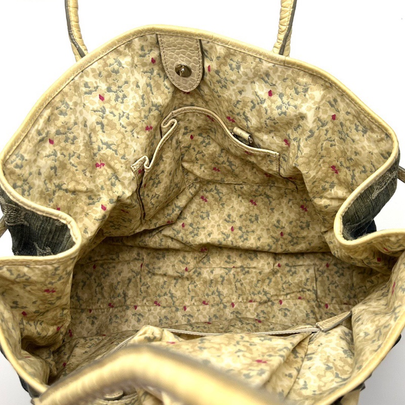 CELINE 牛仔帆布拼皮漸變 手提腋下托特包35*29*13 98新配件塵袋-2