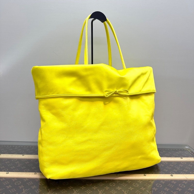 BALENCIAGA 24fall 超大號雙面綢緞拼皮肩背子母購物袋44*49*18 98新配件塵袋-2