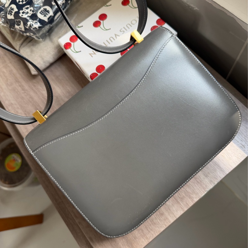 Hermes 愛馬仕 Constance 23 灰色Box皮 中古 鉛筆灰 稀有 金扣-3