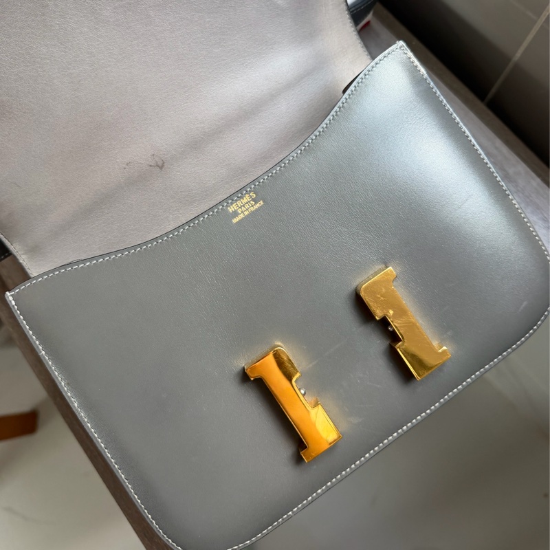 Hermes 愛馬仕 Constance 23 灰色Box皮 中古 鉛筆灰 稀有 金扣-7