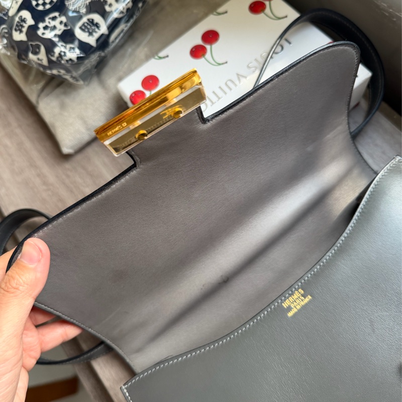 Hermes 愛馬仕 Constance 23 灰色Box皮 中古 鉛筆灰 稀有 金扣-8