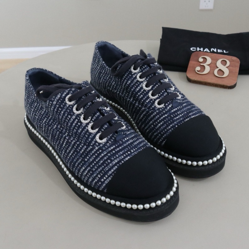 Chanel/香奈兒經典珍珠休閒鞋，38碼 98新-0