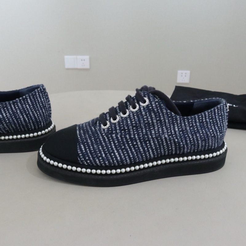 Chanel/香奈兒經典珍珠休閒鞋，38碼 98新-4