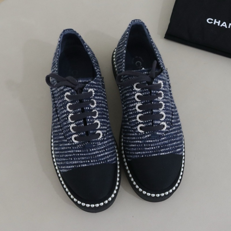 Chanel/香奈兒經典珍珠休閒鞋，38碼 98新-5