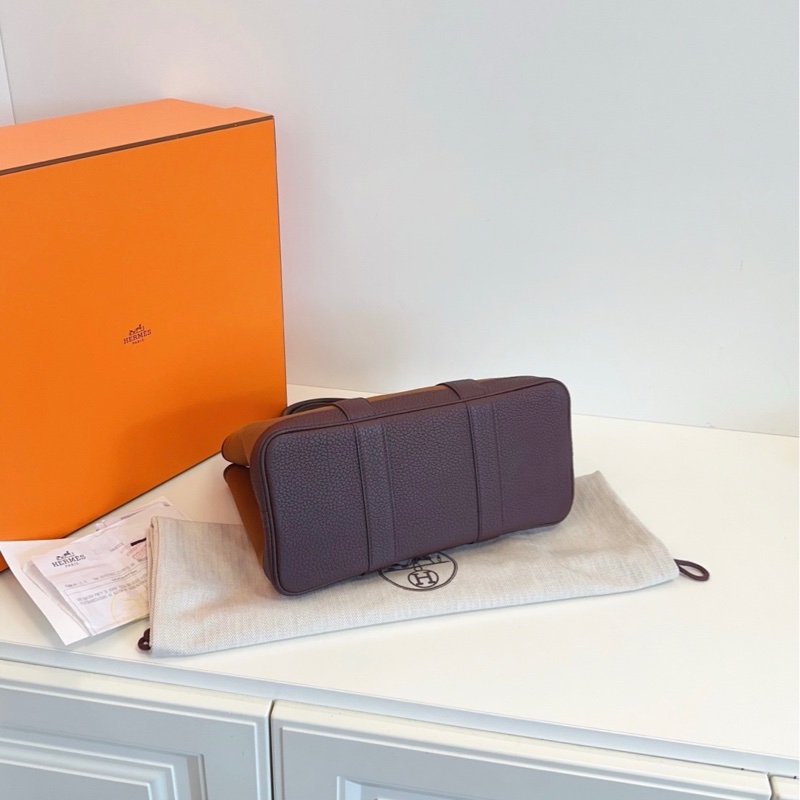 Hermes愛馬仕 GardenParty Gp30 帆布拼皮花園包-5