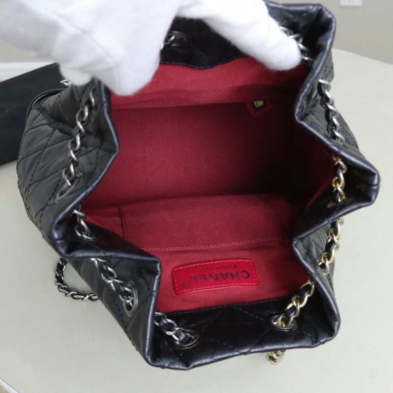 98新，香奈兒流浪雙肩包，序號25，尺寸22*22*10，配件防塵袋身份卡-7