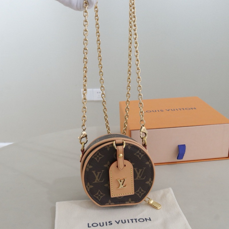 99新 LouisVuitton Petite Boite Chapeau NANO超迷你鏈條圓餅包-0