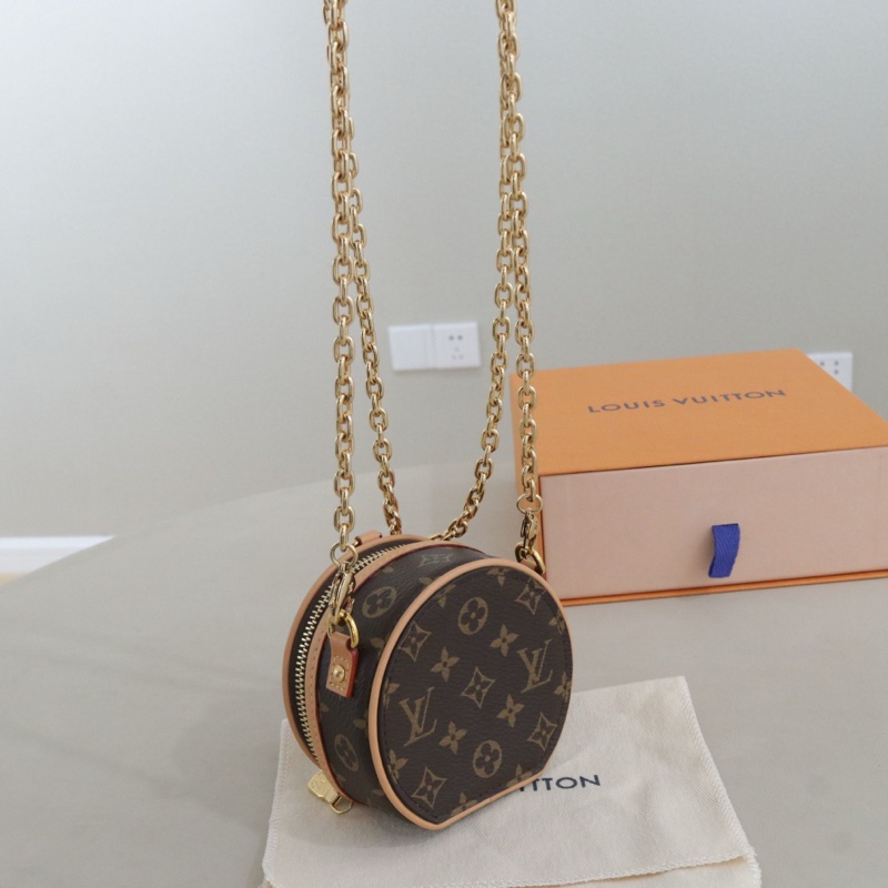 99新 LouisVuitton Petite Boite Chapeau NANO超迷你鏈條圓餅包-1