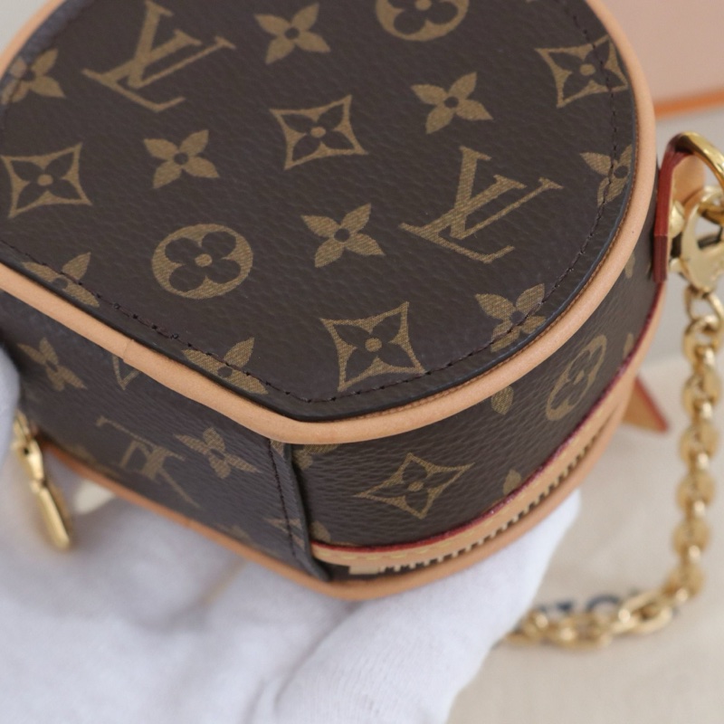 99新 LouisVuitton Petite Boite Chapeau NANO超迷你鏈條圓餅包-4