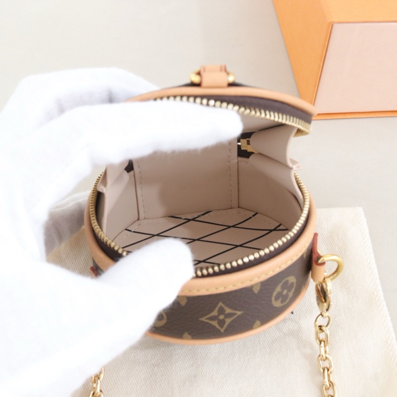 99新 LouisVuitton Petite Boite Chapeau NANO超迷你鏈條圓餅包-8