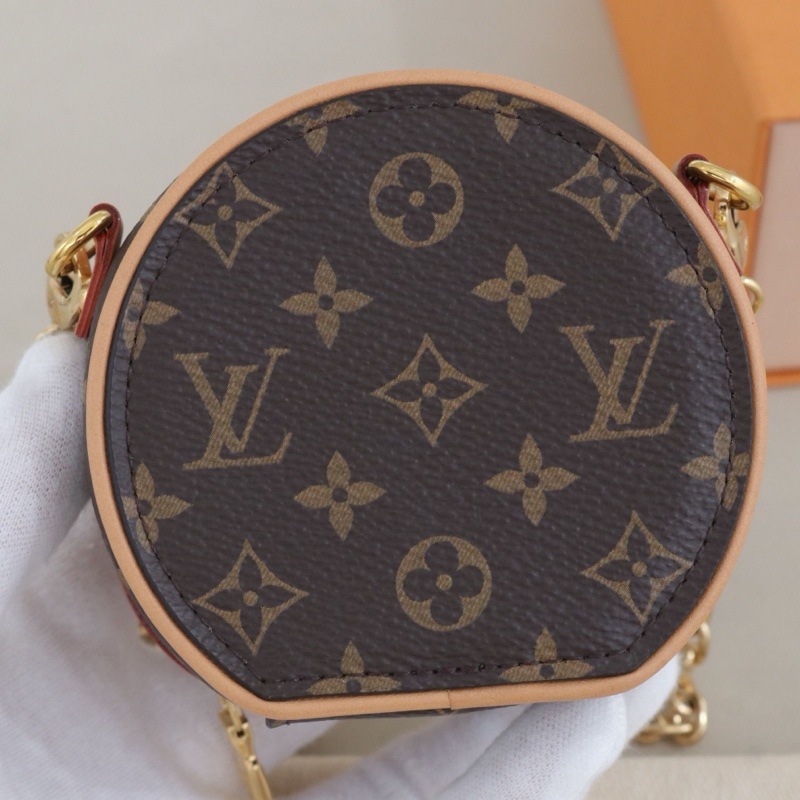 99新 LouisVuitton Petite Boite Chapeau NANO超迷你鏈條圓餅包-9