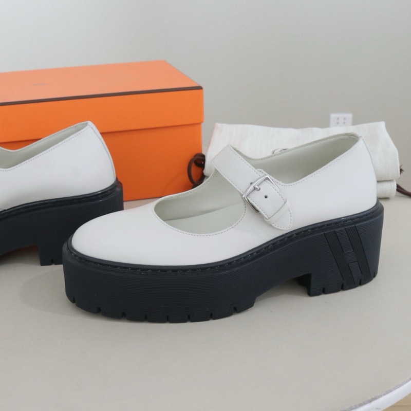 閒置新未使用,愛馬仕 Hoxton粗跟瑪麗珍鞋,37碼-3