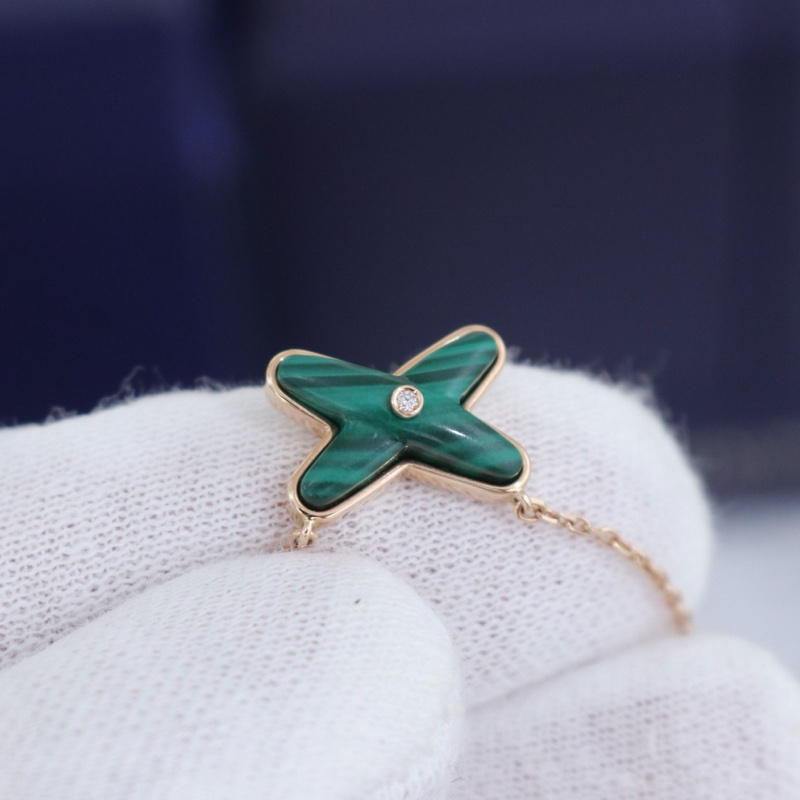 98新，尚美Jeux de liens 項鍊，18K玫瑰金 孔雀石 鑲鑽-2