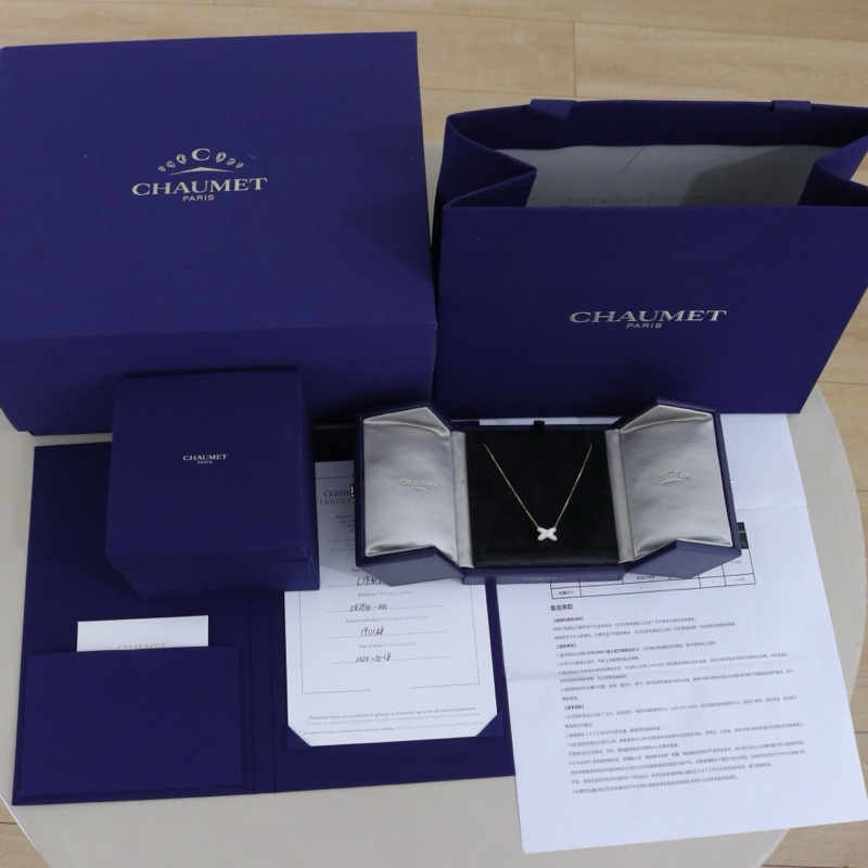 99新，尚美項鍊Jeux de liens 項鍊，18K玫瑰金鑲鑽，鏈長38-40-42cm，-1