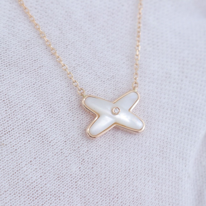 99新，尚美項鍊Jeux de liens 項鍊，18K玫瑰金鑲鑽，鏈長38-40-42cm，-2