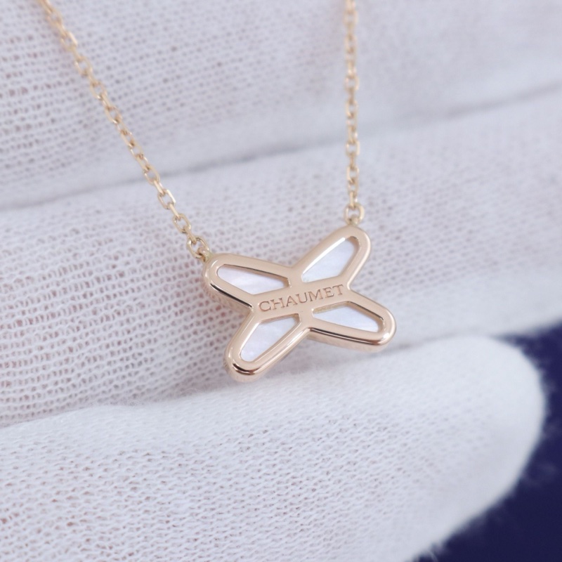 99新，尚美項鍊Jeux de liens 項鍊，18K玫瑰金鑲鑽，鏈長38-40-42cm，-5