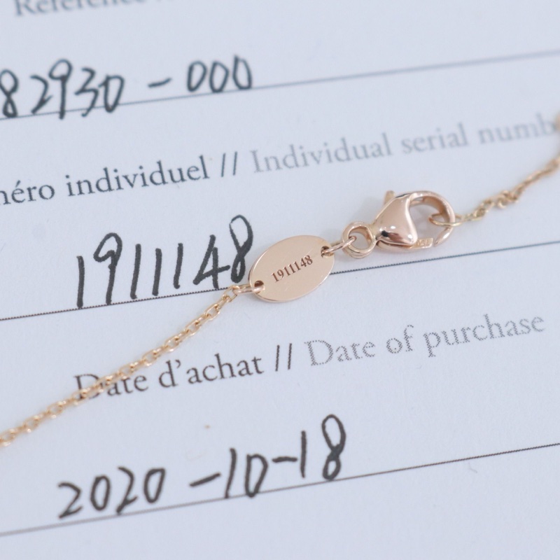 99新，尚美項鍊Jeux de liens 項鍊，18K玫瑰金鑲鑽，鏈長38-40-42cm，-9