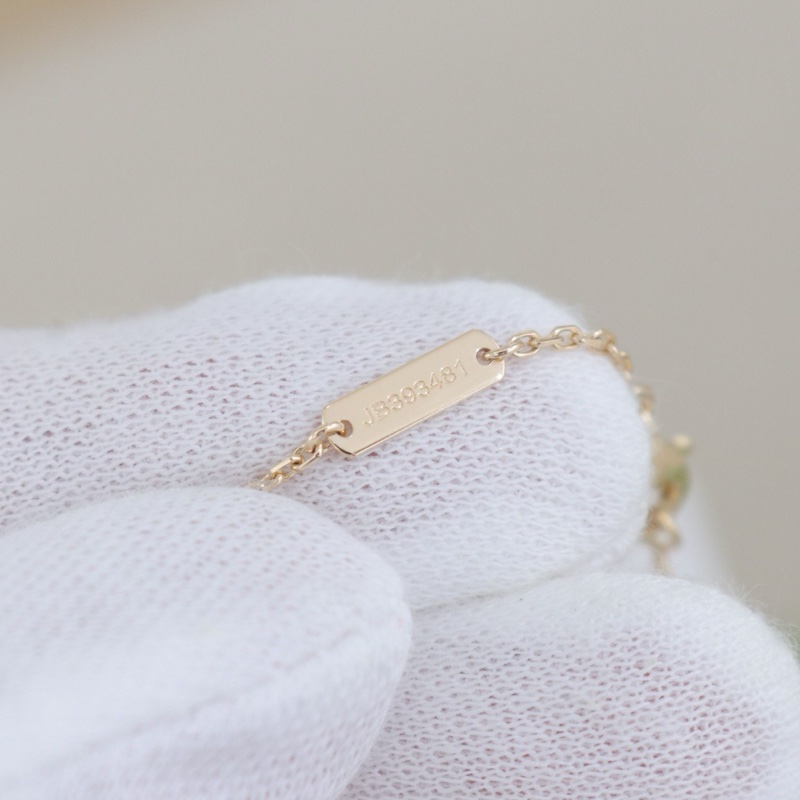 98新，VCA梵克雅寶中號白貝母項鍊，18K黃金白貝母，配件盒子-10