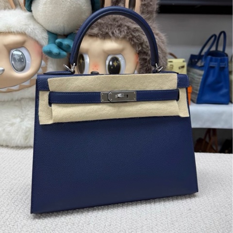hermes Kelly 28 73寶石藍銀扣 epsom A刻 2018年 復印票