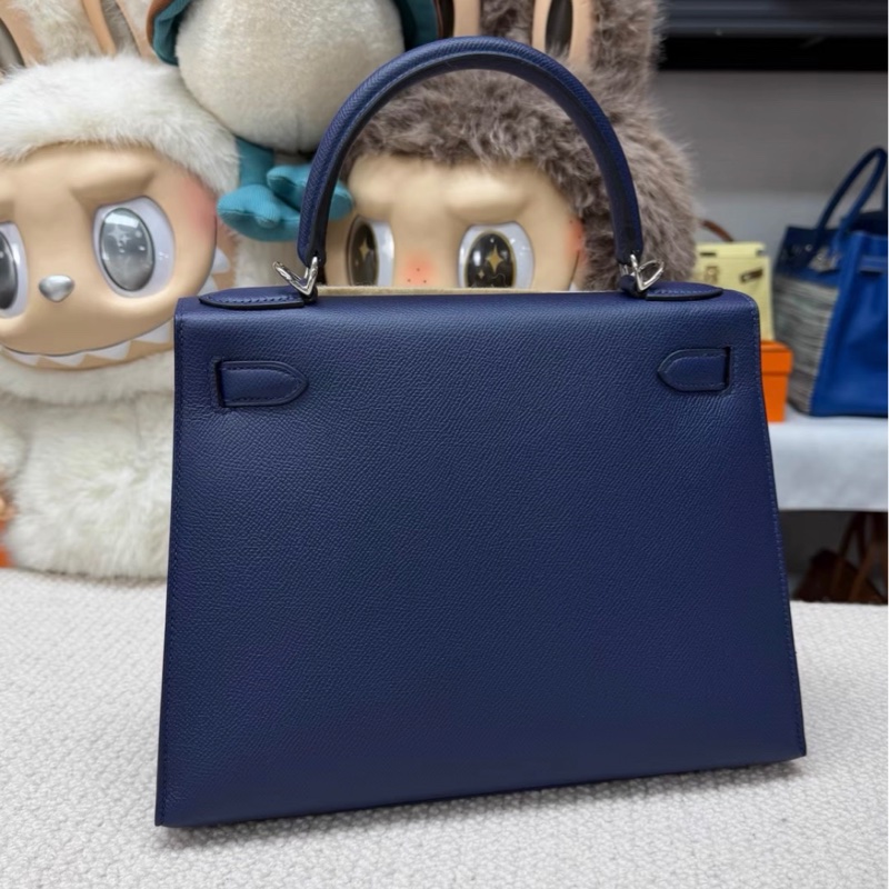 hermes Kelly 28 73寶石藍銀扣 epsom A刻 2018年 復印票-1