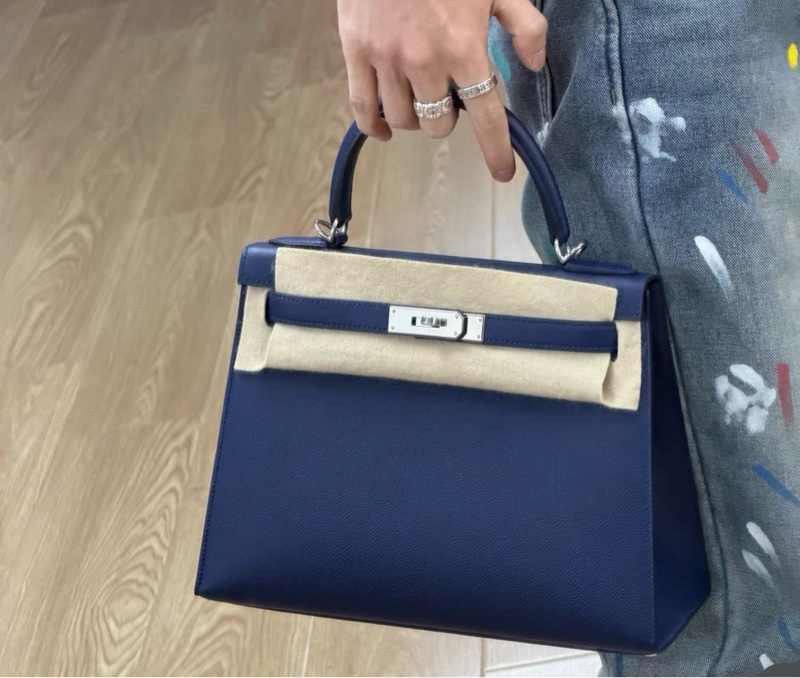 hermes Kelly 28 73寶石藍銀扣 epsom A刻 2018年 復印票-3