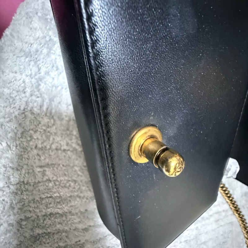香奈兒黑金牛皮 Leboy 20cm-7