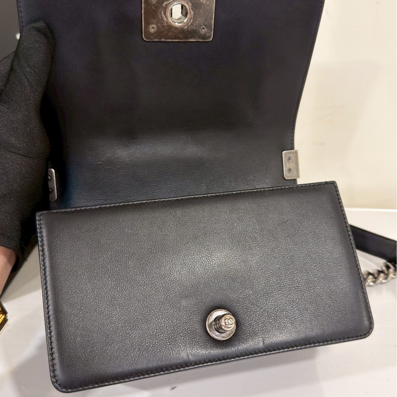 熱銷🔥全網最低價😍Chanel香奈兒黑銀菱格紋小號leboy20單肩斜挎包-20