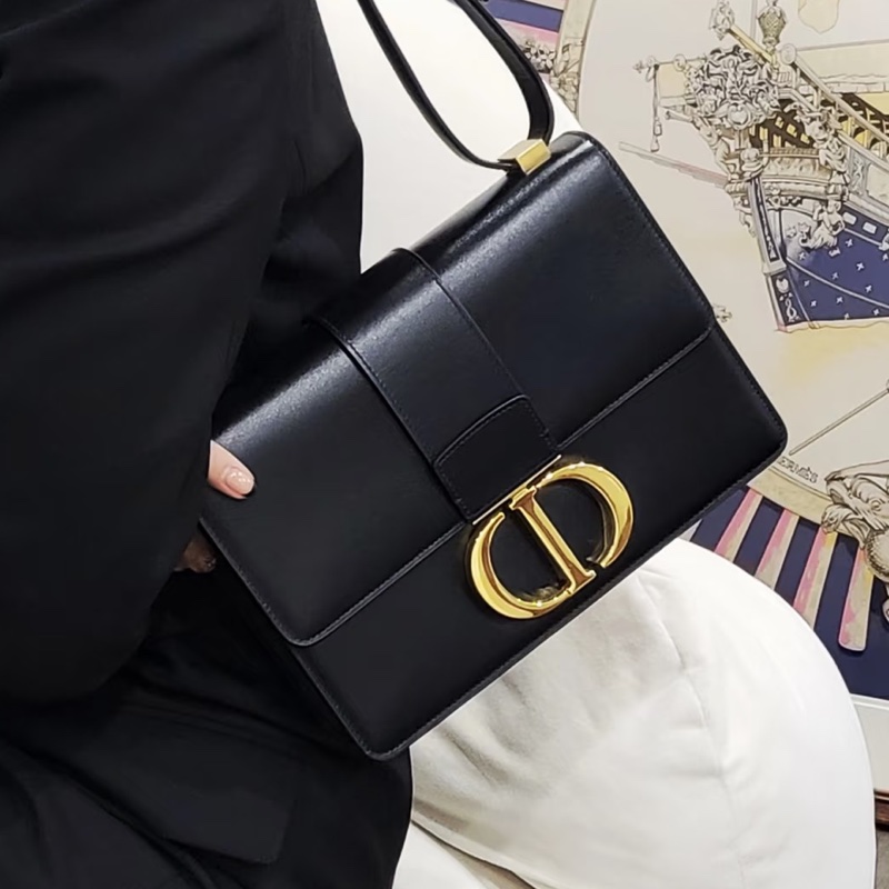 百搭神包💯99新🆕Dior迪奧黑色全皮金扣蒙田30單肩手提包-1