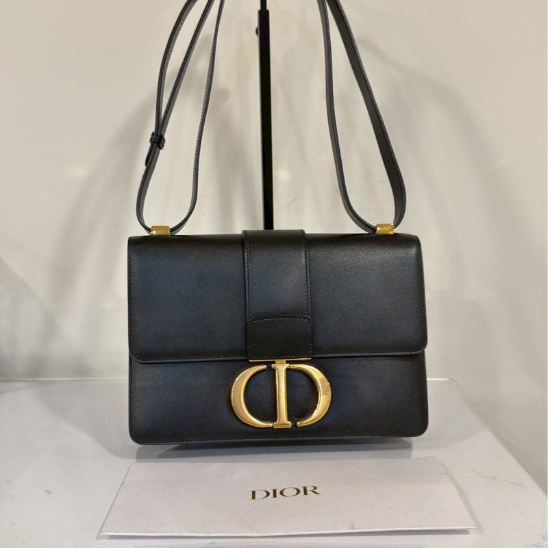 百搭神包💯99新🆕Dior迪奧黑色全皮金扣蒙田30單肩手提包-8