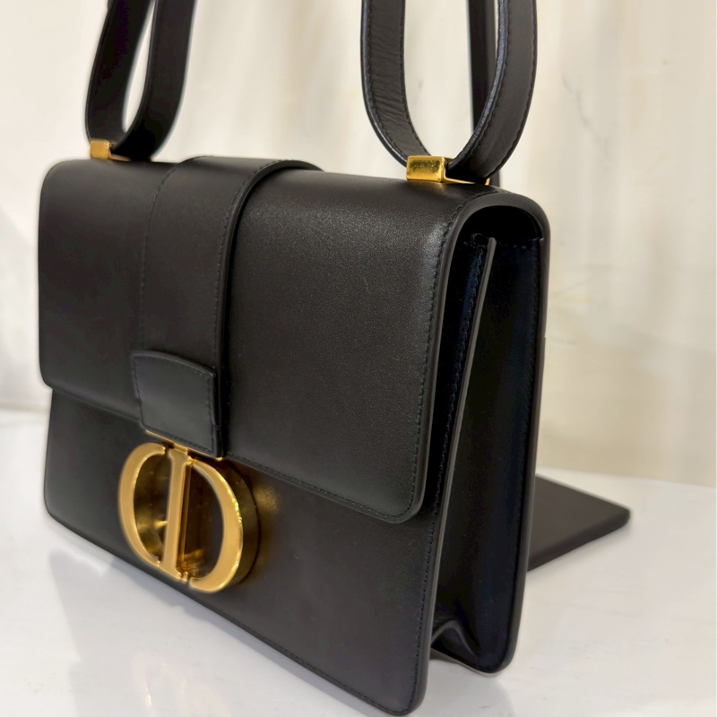 百搭神包💯99新🆕Dior迪奧黑色全皮金扣蒙田30單肩手提包-9