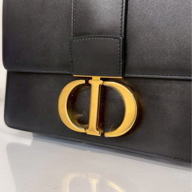 百搭神包💯99新🆕Dior迪奧黑色全皮金扣蒙田30單肩手提包-10