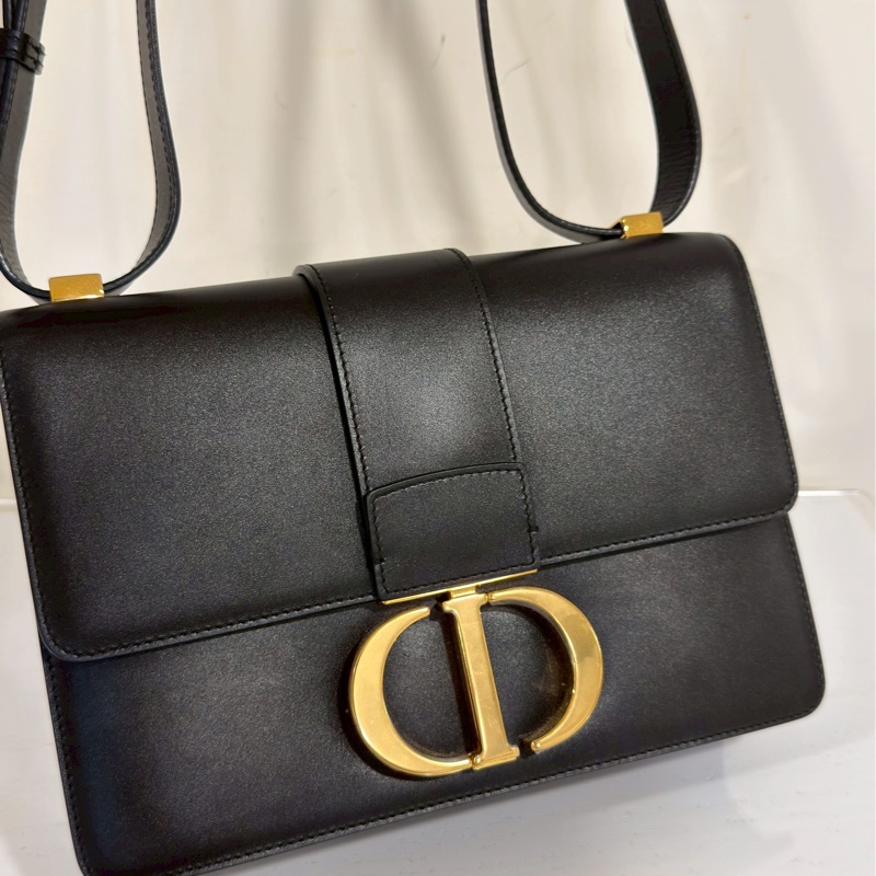 百搭神包💯99新🆕Dior迪奧黑色全皮金扣蒙田30單肩手提包-13