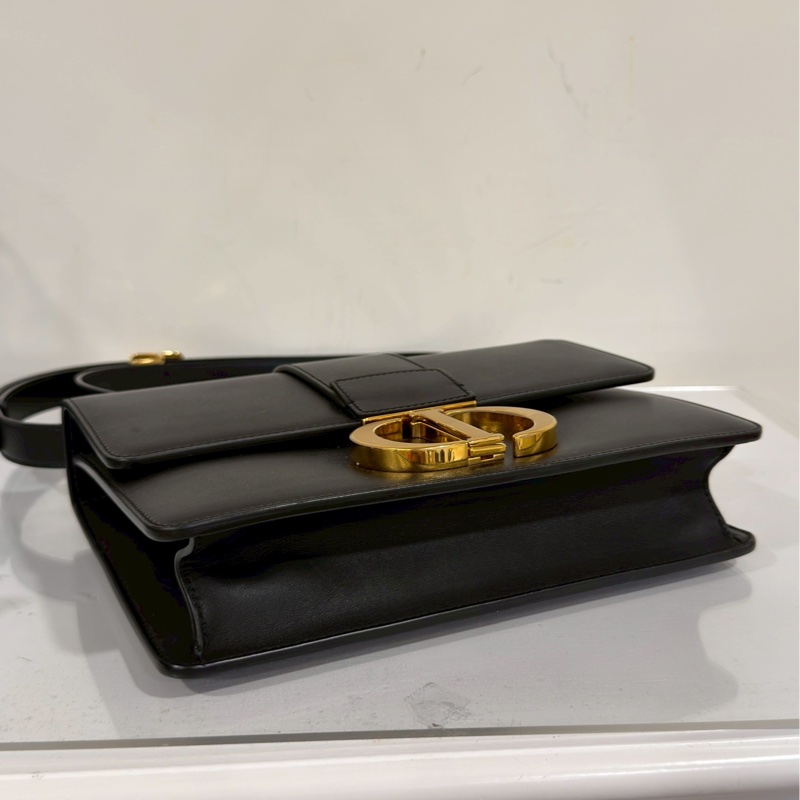 百搭神包💯99新🆕Dior迪奧黑色全皮金扣蒙田30單肩手提包-14