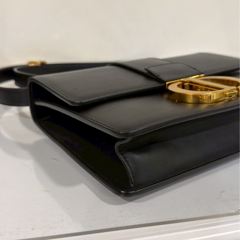 百搭神包💯99新🆕Dior迪奧黑色全皮金扣蒙田30單肩手提包-15