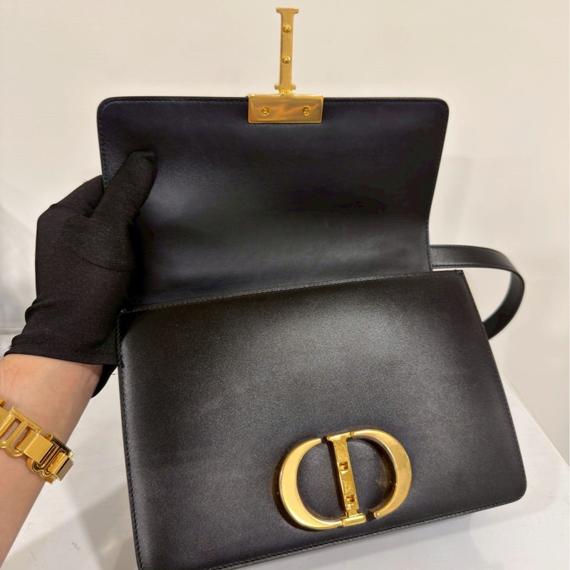 百搭神包💯99新🆕Dior迪奧黑色全皮金扣蒙田30單肩手提包-20