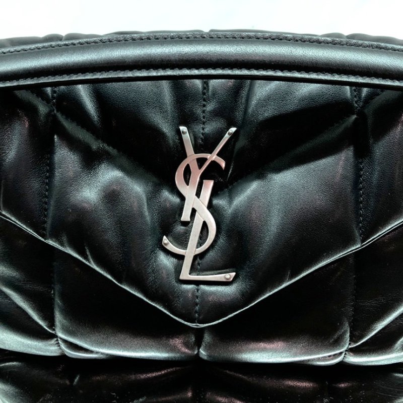 ✨2026季度全新✨Saint Laurent 577476 YSL 小款 小羊皮 Loulou Puffer 包 黑色/銀鍊-8