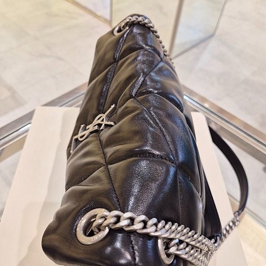 ✨2026季度全新✨Saint Laurent 577476 YSL 小款 小羊皮 Loulou Puffer 包 黑色/銀鍊-18