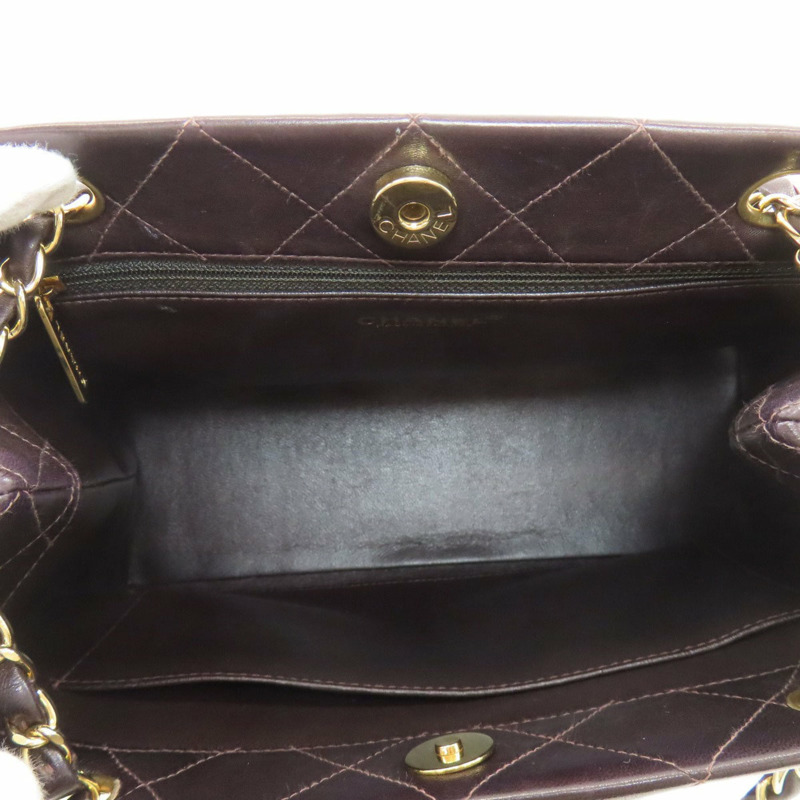 香奈兒 (CHANEL) 絎縫鏈條手提單肩包，金色五金配件，羊皮材質，女士款-4