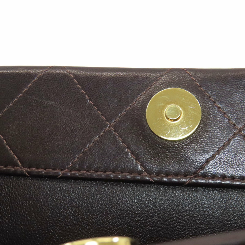 香奈兒 (CHANEL) 絎縫鏈條手提單肩包，金色五金配件，羊皮材質，女士款-9