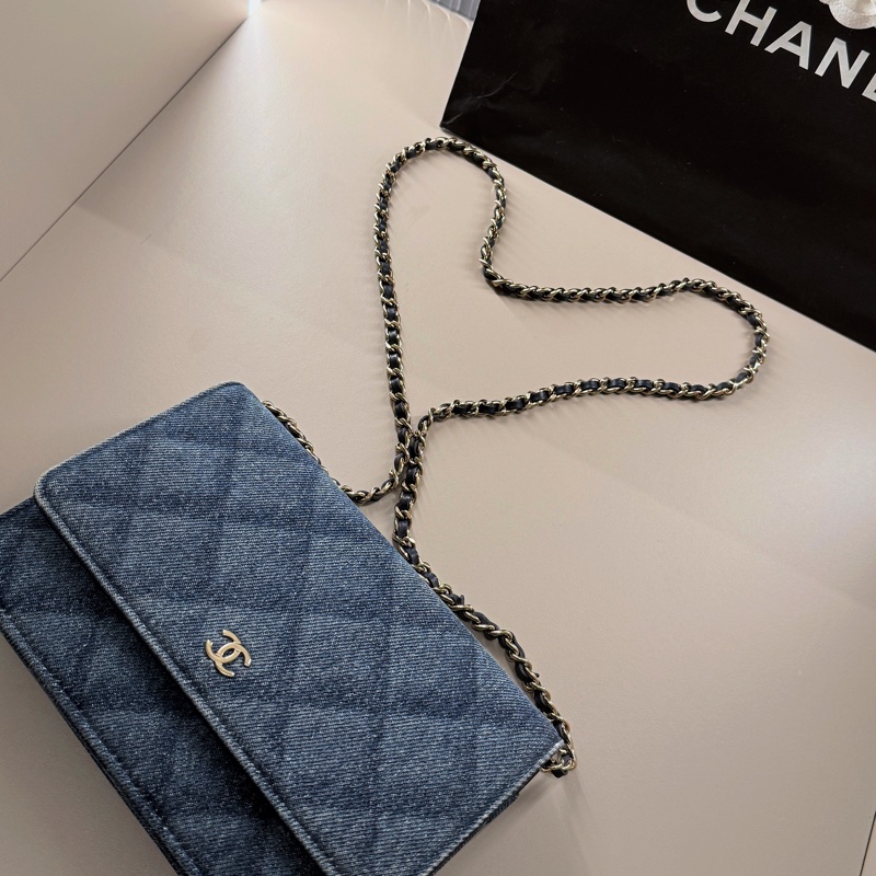 Chanel 22B Denim Woc 香奈兒 牛仔菱格woc-4