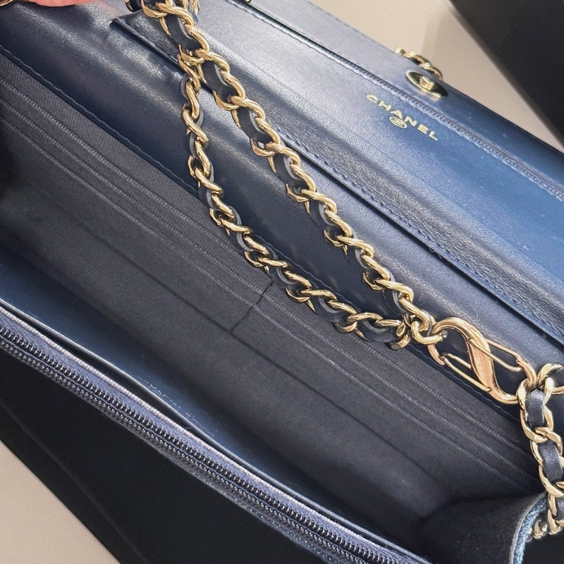 Chanel 22B Denim Woc 香奈兒 牛仔菱格woc-9