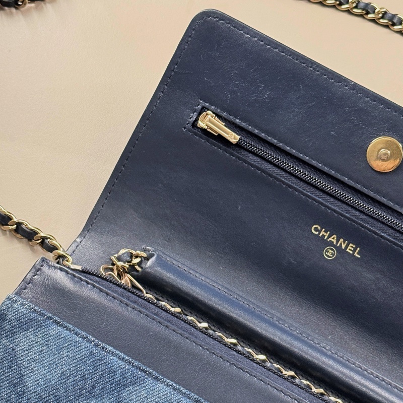 Chanel 22B Denim Woc 香奈兒 牛仔菱格woc-12