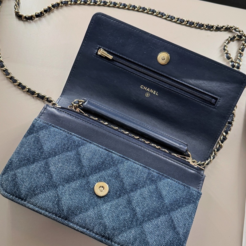 Chanel 22B Denim Woc 香奈兒 牛仔菱格woc-13