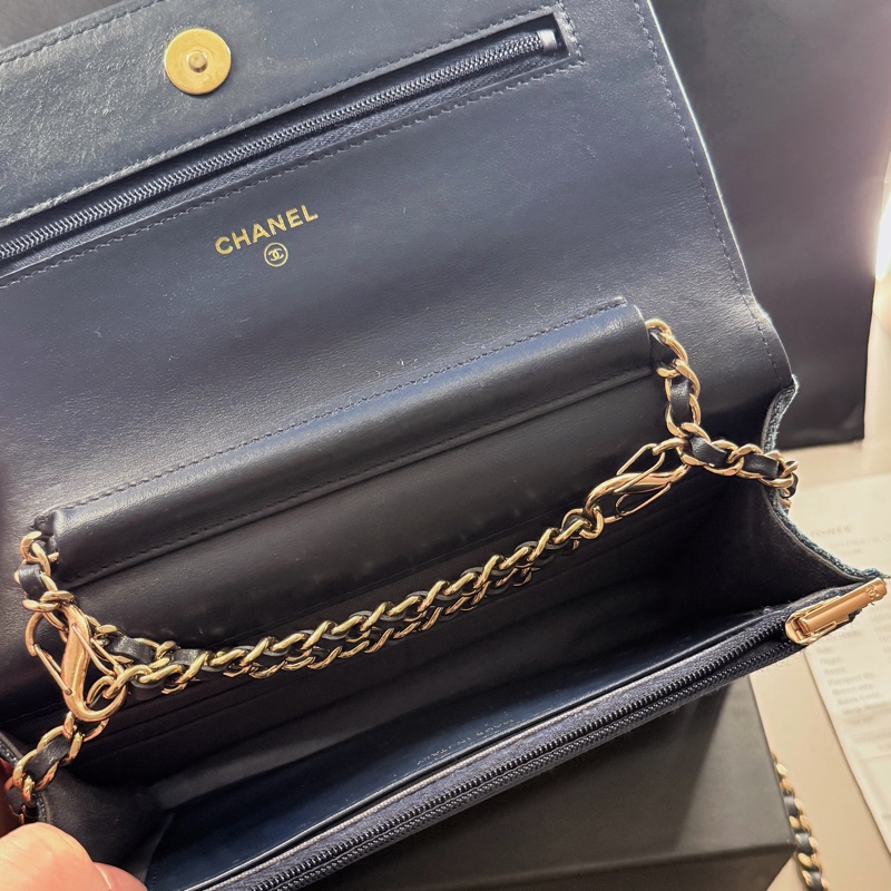 Chanel 22B Denim Woc 香奈兒 牛仔菱格woc-14