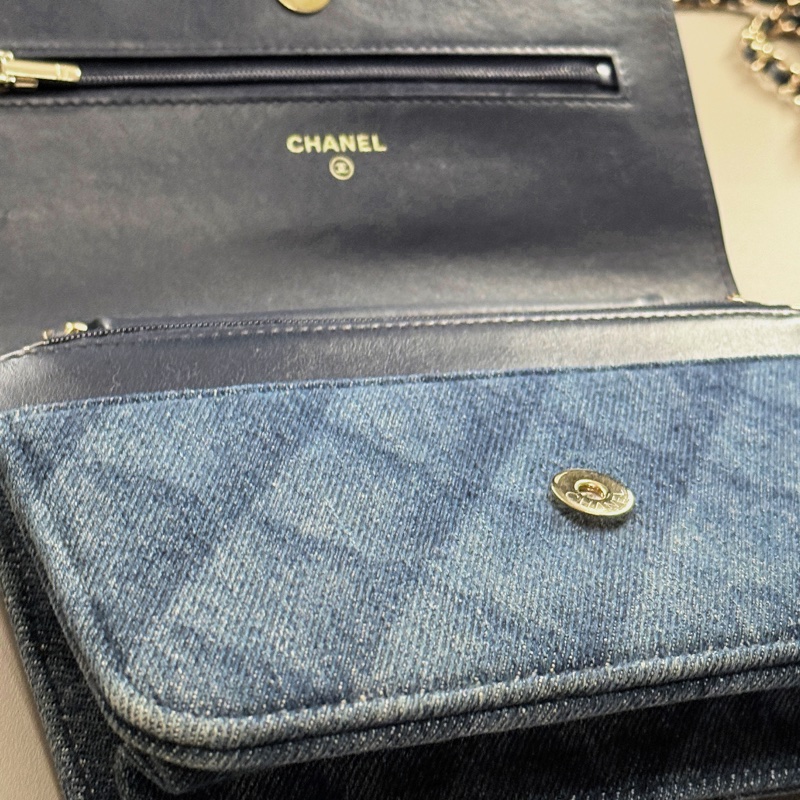 Chanel 22B Denim Woc 香奈兒 牛仔菱格woc-15