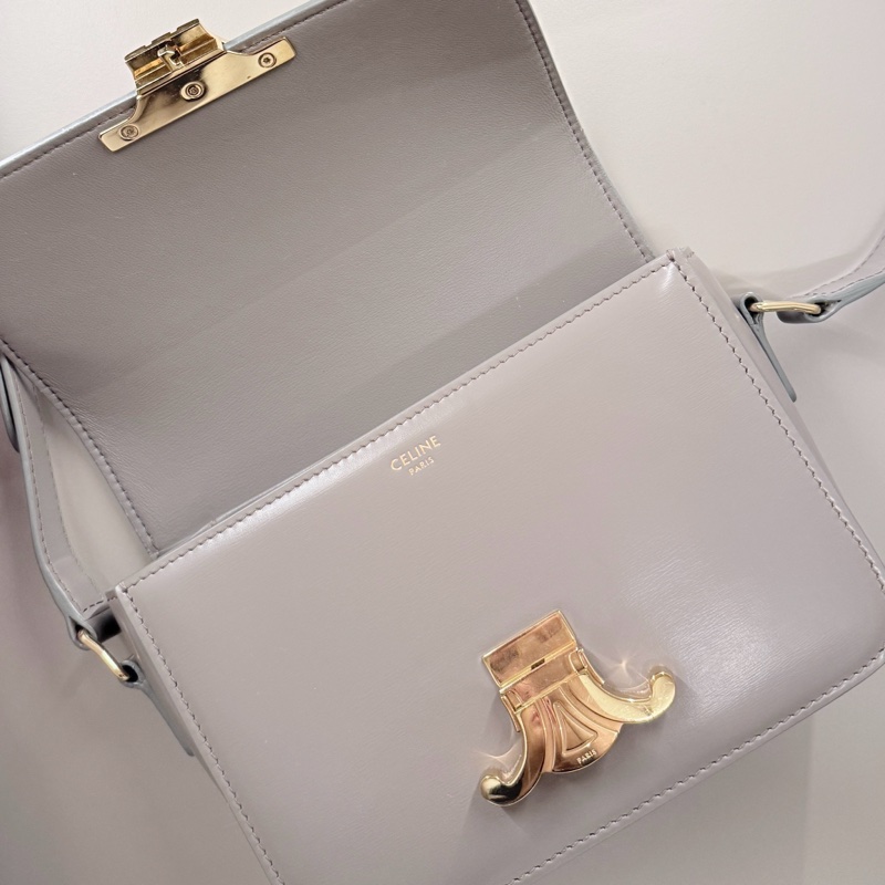 CELINE Classique Triomphe 亮面小牛皮凱旋門包 (中號)-9