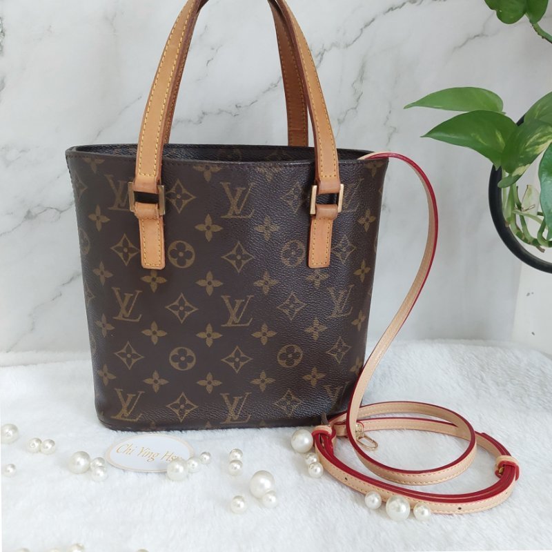 LV Vivian 🌈實品拍照🌈 薇薇安M51172(9成新)小號 菜籃子 手提包 單肩包-0