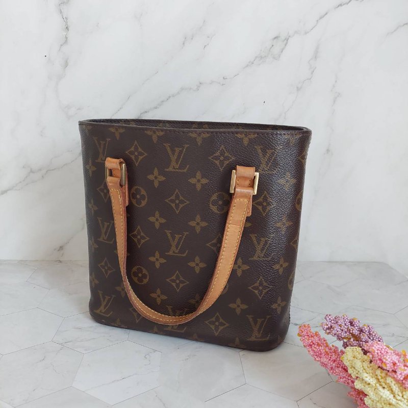 LV Vivian 🌈實品拍照🌈 薇薇安M51172(9成新)小號 菜籃子 手提包 單肩包-5