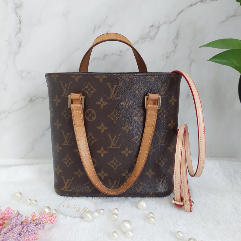 LV Vivian 🌈實品拍照🌈 薇薇安M51172(9成新)小號 菜籃子 手提包 單肩包-8