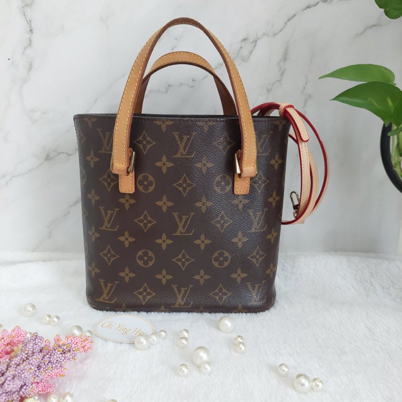 LV Vivian 🌈實品拍照🌈 薇薇安M51172(9成新)小號 菜籃子 手提包 單肩包-10